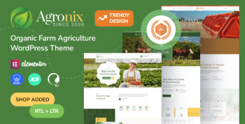 Agronix 2.0.1 – Organic Farm Agriculture WordPress Theme + RTL