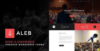 Aleb 1.4.3 – Event Landing Page WordPress Theme for Conference Marketing