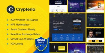 Crypterio 2.4.10 – NFT and Crypto Landing Page WordPress Theme