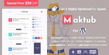 Maktub – Minimal & Lightweight Blog for WordPress