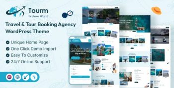 Tourm 2.1.0 – Travel & Tour Booking Agency WordPress Theme